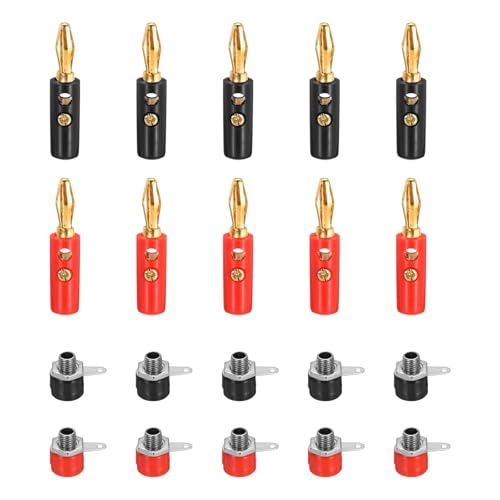 Conectores banana de 4mm Meccanixity montaje en panel terminales macho y hembra de 10 pares