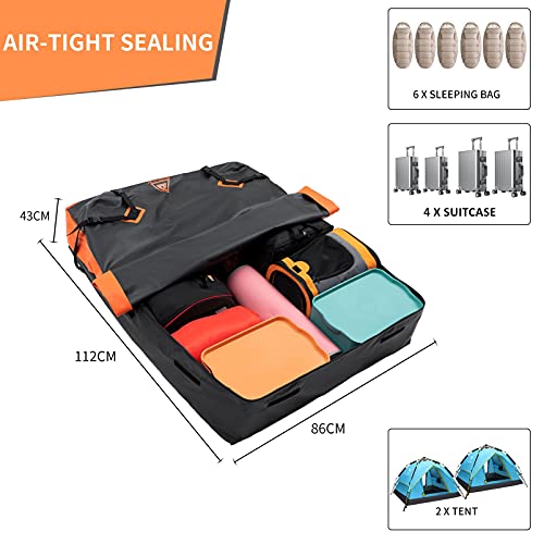 Car Rooftop Cargo Carrier Bag, 15 Cubic Feet Waterproof Heavy Duty 720D Car Roof Luggage Bag For All Vehicle With/Without Racks - Storage Bag, Anti-Slip Mat, 4 Door Hooks #TOP3