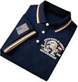 Men's Retro 250Th Anniversary of The United States Print Polo Shirt 250Th Anniversary USA Shirt American Flag Patriotic Shirts for Men Independence Day Tee
