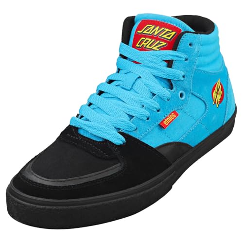 Etnies Men's Screw Vulc Mid X Santa Cruz Skate Shoe, Black/Blue/Black, 8