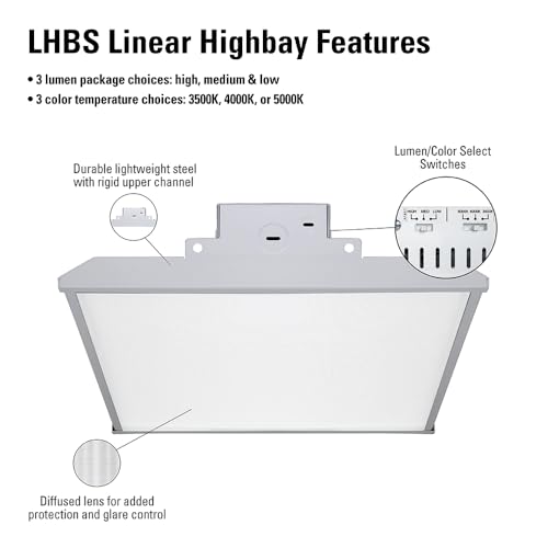 Metalux 1.6 ft. 400-Watt Equivalent LED Linear High Bay with Selectable CCT and Lumen by Metalux - Image 3