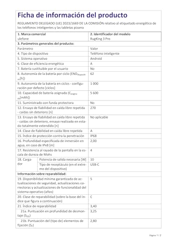 Ulefone Rugking 3 Pro Cellulare Android 15, 5700Mah Ai Rugged Smartphone 16GB+128GB/SD-2TB, Octa-Core 48MP+8MP Telefono Impermeabile 6.56" 120Hz, 120LM Super Torcia/3-Slots/Otg/Nfc/Gps Orange - 11