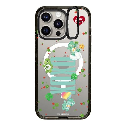 CASETiFY �C���p�N�g�����O�X�^���h iPhone 15 Pro Max �P�[�X [�X�^���h�@�\/MagSafe�Ή�/�ϏՌ�/Care Bears Co-Lab] - Good Luck XOXO - �N���A �u���b�N