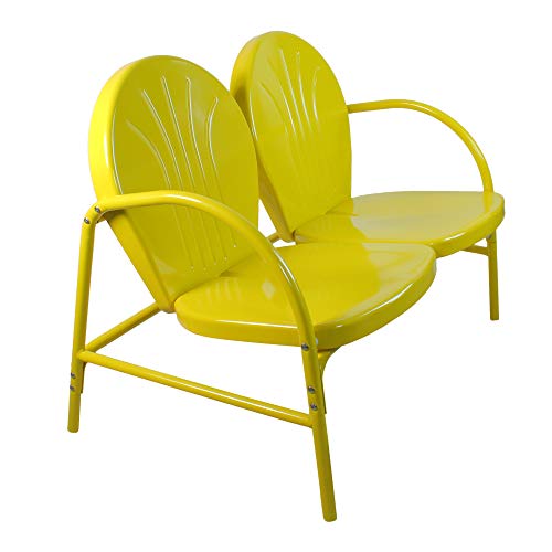 Northlight Outdoor Retro Tulip Loveseat, 47\", Yellow