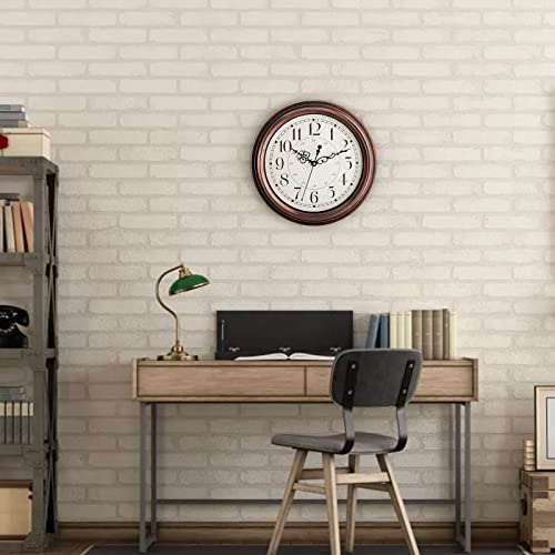Yesland Wall Clock - 12-1/2 Inch - Retro Silent Non-Ticking Classic Clock, Decorative Round Wall Clock For Living Room Kitchen Home Office #TOP4