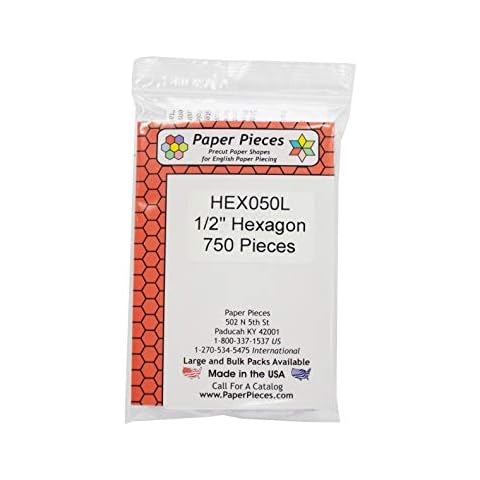 Paper Pieces Hexagon Pack 1/2in 750pc, None Cover