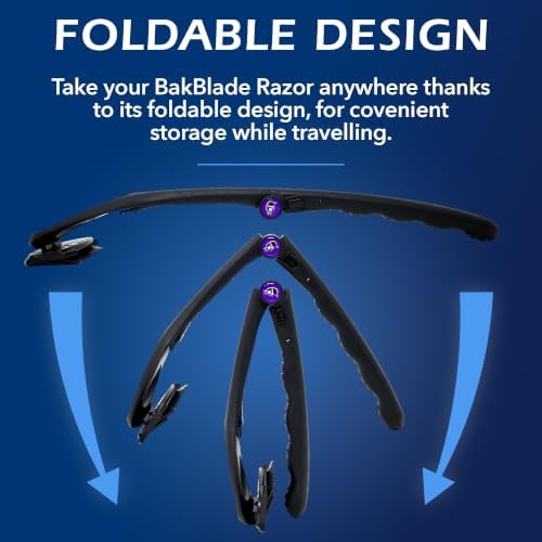 baKblade 2.0 PLUS - 남성용 등 면도기(DIY), 인체 공학적 손잡이, 습식 또는 건식 면도 (추가 블레이드 포함) — 사진 6