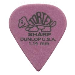 24 x Dunlop Tortex Sharp Guitare Picks/médiators – 1,14 mm Violet dans une pratique Pick étain - Les Beatles, Paul McCartney, John Lennon, RIngo Starr, George Harrison