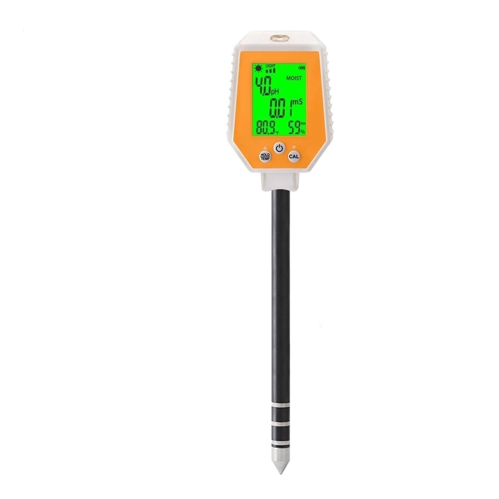 Medidor de humedad del suelo, Medidor de pH del suelo 6 en 1, comprobador de humedad del suelo, detector de CE del suelo, intensidad de la luz solar, prueba de humedad del aire del suelo Para jardiner