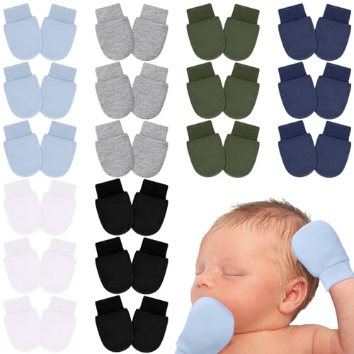 18 Pairs Baby Preemie Mittens Newborn Mittens No Scratch Cotton Premature Gloves for Nicu Boys Girls Gifts