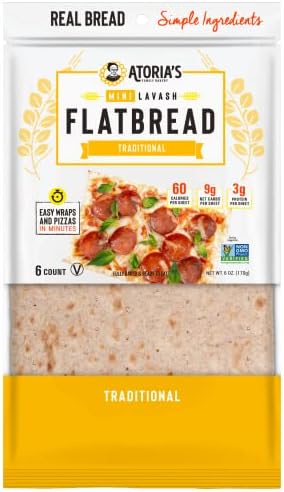 Atoria's Family Bakery Traditional Mini Lavash Flatbread 4-Packs of 6 Flatbread