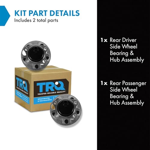 Image of TRQ Rear Left and Right Wheel Bearing and Hub Assembly Set 2 Piece Compatible with 2008-2015 Scion xB