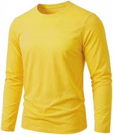 TACVASEN Langarmshirt Herren Baumwolle Regular Fit Basic Shirt Rundhal | Cotton long Sleeve, Crewneck Langärmliges, Weiche Freizeit Tshirt, Herbst, Regular Fit, Lässig, Dünne, Wint