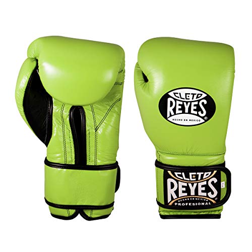 Cleto Reyes Boxing Gloves, Training Gloves with Hook and Loop Closure for Men and Women (16oz., Citrus Green)
