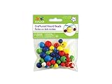 Craftwood Round Beads, 10-16mm, Assorted Colors, 50 Pieces