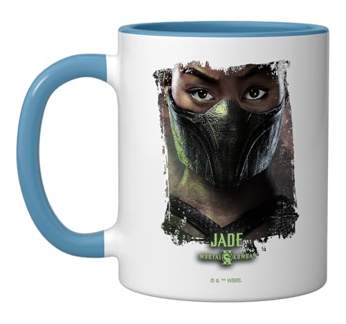 Mortal Kombat 2 Jade Portrait Ceramic Mug, Blue/White