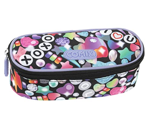 Trousse scolaire compartiment intérieur Comix Bright Girl pour fille et fournitures de dessin