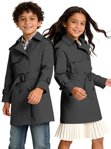 Image of Cromoncent Kids Rain Jacket, Raincoats Lightweight Waterproof Trench Coat for Boys Girls