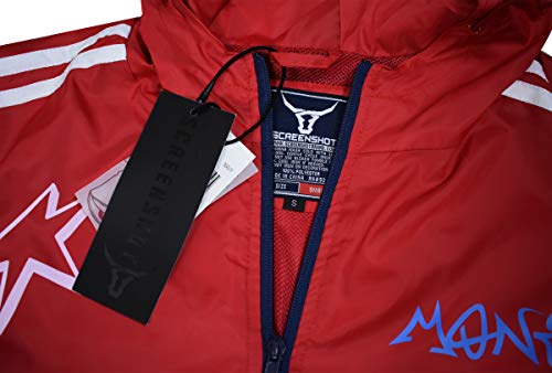 Screenshotbrand-S51801 Color Block Lightweight Graffiti Print Windbreaker Jacket-Navy-Xlarge #TOP12