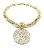 BLINGFACTORY Hip Hop 69 Medallion Pendant & 12mm 18" Full Iced Box Lock Cuban Chain Necklace