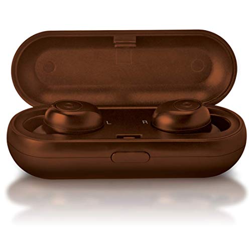 Image of iBall EarWear TW10 in-Ear Bluetooth Wireless Headphones with Protective Charging Case - Russet Brown