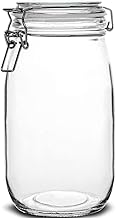برطمانات ماسون زجاجية، مصنوعة من الزجاج عالي الجودة، مع أغطية محكمة الغلق، سعة 2 لتر