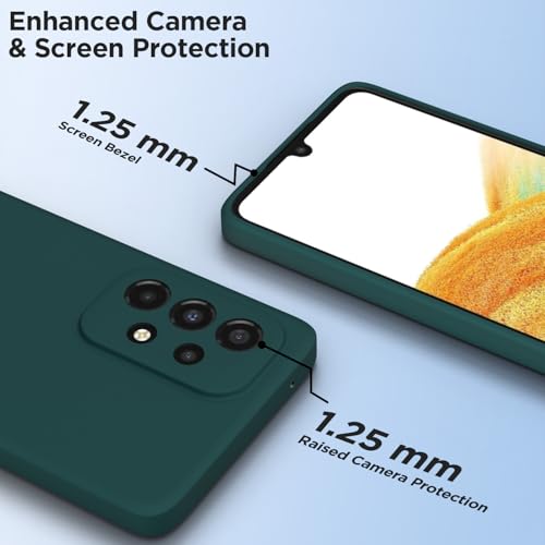 Image of Outlouders Back Cover for Samsung Galaxy A33 5G | Camera Protection | Durable Soft Matte Silicone Bumper Case (Green)