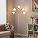 HonoDing Medusa Floor Lamps Standing Lamps 5 Heads Adjustable Reading Light Large Shade Use E26 A19 Bulb Floor Lamps for Living Room Bedroom (Silver)