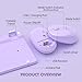 Purple Wireless Keyboard and Mouse Combo for Desktop Mac iPad Bluetooth 2.4 Ghz Rechargeable Slim Silent Click with Number Pad Compatible with Pc, Laptop, Tablet (Purple)