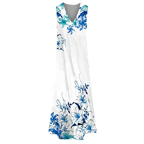 SLENDIPLUS Vestidos boêmios femininos, manga curta, gola redonda, estampa floral, irregular, solto,