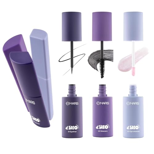 Trio Treat 3-in-1 EYE Beauty Kit with Glossy Liquid Eyeliner, Mascara, Glitter Eyeshadow, Premium Makeup Set, 24.5g, TT01