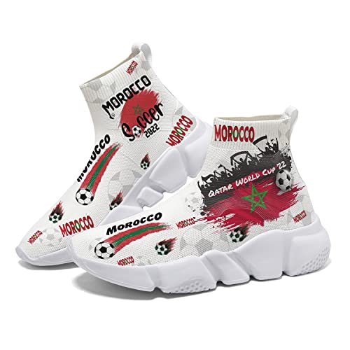 Hetios World Cup Morocco Painted Sock Shoes Women's Sneakers Commemorative Running Shoes