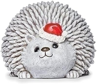 Roman Pudgy Pal Hedgehog with Santa Hat, 6-inch Height, Resin, Christmas Outdoor Decoration image 2