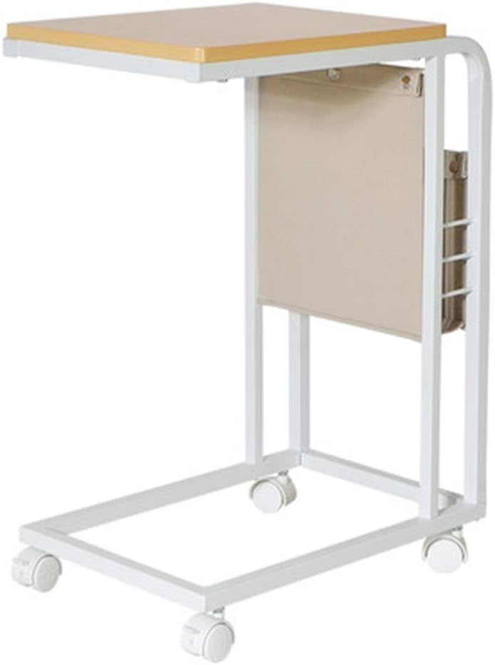 ZHAOYONGLI Tables,End Tables,Side Table End Table Sofa Table Side/Coffee/Snack/Storage Table with Wheels for Home,Living Room,Office (Color : White, Size : 63.54579cm)