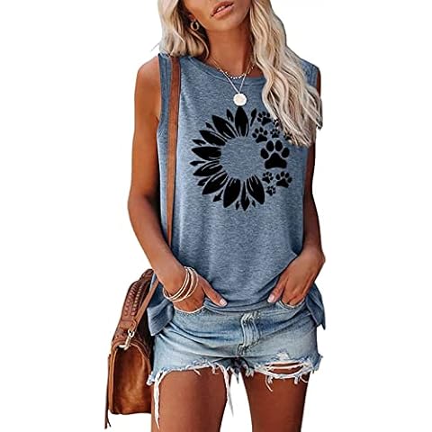 Bealatt Sunflower Dog Paws Tank Top Cover