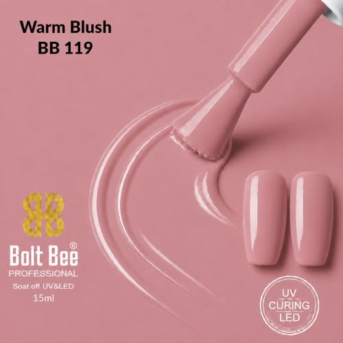 Image of BOLT BEE 15ML Gel Nail Polish 1Pc Clear Pink Glitter Nail Polish Soak Off UV LED Nail Gel Polish Nail Art Starter Manicure Salon DIY at Home, 0.5 OZ (1) (119)