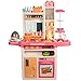 Kitchen Playset Play Kitchen Set Kitchen Toys with Realistic Lights Sounds, Simulation of Spray and Play Sink