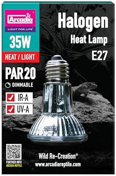 Arcadia Halogen Heat Lamp 35W – Focused Beam Infrared & UVA Reptile Heat Lamp Bulb for Bearded Dragons, Tortoises, Turtle Tank and Terrariums, Long Lasting Easy to Use Indoor Heat Bulb for Reptiles — 사진 2