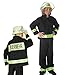 Produktbild KarnevalsTeufel Kinderkostüm Feuerwehrmann schwarz 2-TLG. Oberteil und Hose, Karneval, Fasching, Mottoparty (128)