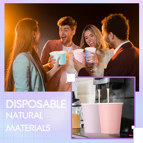 Zhehao 60 Pcs Pastel Paper Cups, Disposable for Kids Birthday, 8 oz by Zhehao - Used condition - Image 8
