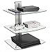 WALI CS303S Floating Wall Mounted Shelf with Transparent Strengthened Tempered Glass for DVD Players,Cable Boxes, Games Consoles, TV Accessories 3 Shelf, Silver