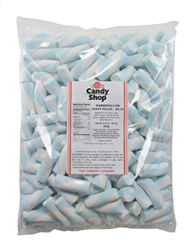 Candy Shop Blue & White Marshmallow Twists - 2.2 lb Bag