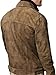 Premium Vintage Trucker Suede Leather Jacket Men Genuine Lambskin Men Leather Jackets Shirt Collar Jackets For Mens (US, Alpha, Large, Regular, Regular, Khaki Suede Leather)