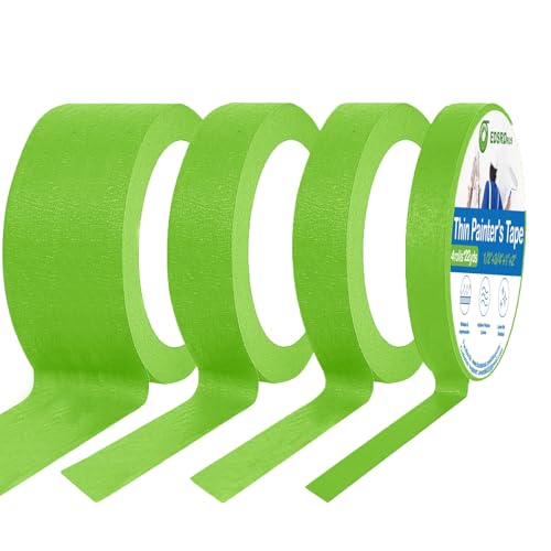 EDSRDRUS Thin Painters Tape 1/8, 1/4, 1/2，3/4, 3/2, 1,2 inch Width Painter Tape Paint Tape Masking Tape Pinstriping Tape, DIY Art TapeSmart Selection, 4