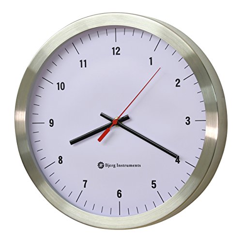 Bjerg Instruments Modern 12" Stainless Silent Wall Clock White Face With Non Ticking Quiet And Accurate Movement #TOP4