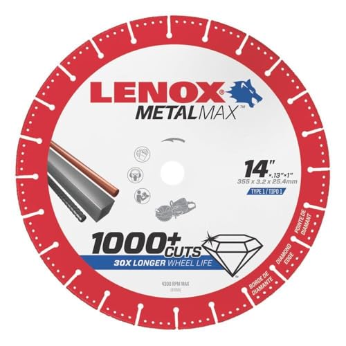Lenox Tools 1972932 METALMAX Diamond Edge Cutoff Wheel, 14 x 1
