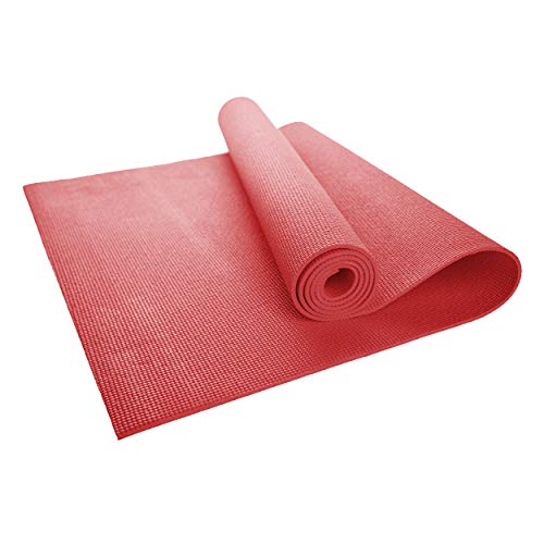 Hello Fit Yoga Mats, Bulk 10 Pack. 68X24X1/8 Inches, Affordable Exercise Gym Mats With Non-Slip Texture, Easy To Clean, Red #TOP1