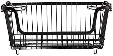 Lakeland Mtt Black Multi-Purpose Stackable Wire Storage Basket With Carry Handles