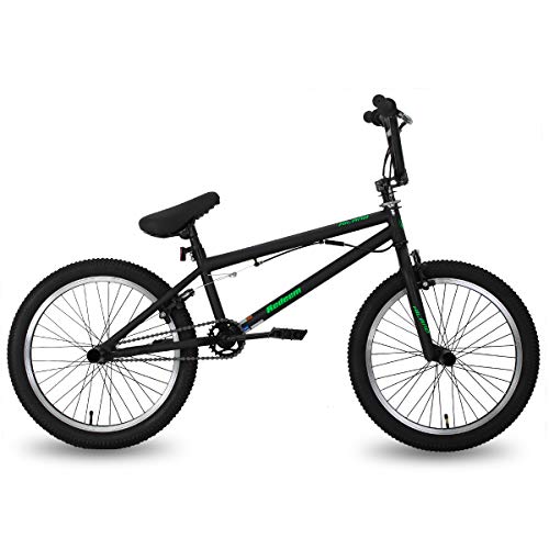 HILAND 20 Inch BMX Bike for boys girls With 360 Degree Gyro & 4 Pegs, 20 Inch BMX Bike for 7 8 9 10 11 Years old kid bicycle black - Image 2
