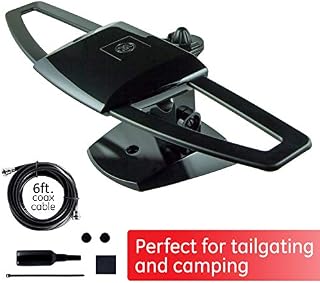 GE UltraPro Black Stealth Mobile TV Antenna, Perfect for Tailgating and Camping, Indoor